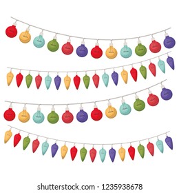 christmas lights isolated icon