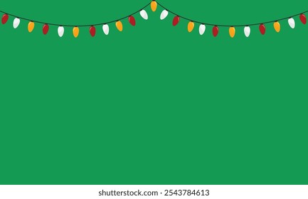 Christmas lights isolated on color background. Vector illustration.