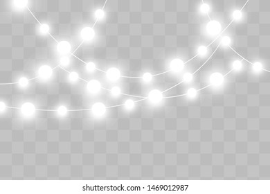 Christmas lights isolated on transparent background