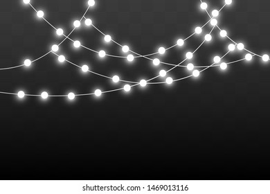 Christmas lights isolated on transparent background