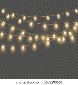 Christmas Lights Isolated On Transparent Background Stock Vector ...