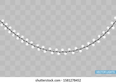 Christmas lights isolated on transparent background