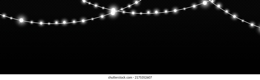 Christmas lights isolated on a transparent background. Christmas glowing garland.for the new year and christmas. light effect. Vector illustration.