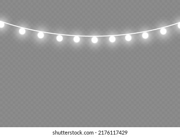 Christmas lights isolated on a transparent background. Christmas glowing garland.for the new year and christmas. light effect. Vector illustration.