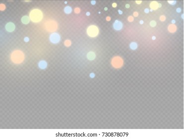 Christmas lights isolated on transparent background. Xmas glowing garland. Vector illustration