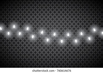 Christmas lights isolated on transparent background. Xmas glowing garland. Vector illustration