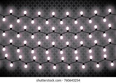Christmas lights isolated on transparent background. Xmas glowing garland. Vector illustration