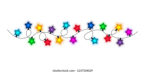 Christmas lights isolated on white background. Design elements for you. Vector illustration.