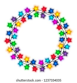 Christmas lights isolated on white background. Vector illustration.