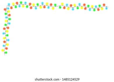 Christmas lights isolated on a white background. Christmas luminous garland.