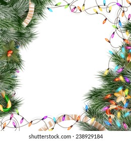 Christmas lights isolated on white background. EPS 10 vector file included