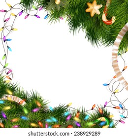 Christmas lights isolated on white background. EPS 10 vector file included