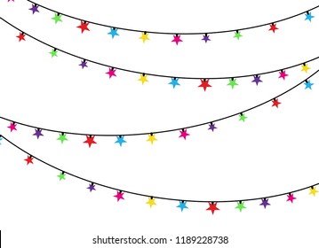 Christmas lights isolated realistic design elements. Glowing lights for the Christmas holidays, banners, posters, web design. Ornaments of a garland.