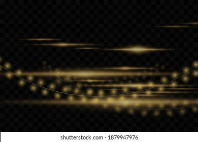 Christmas lights isolated realistic design elements. Glowing lights for Xmas Holiday cards, banners, posters, web design. Garlands decorations.