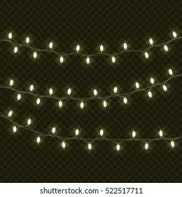 Christmas Lights Isolated Realistic Design Elements Stock Vector ...