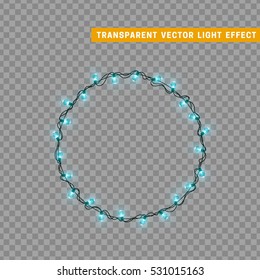 Christmas lights isolated realistic design elements. Glowing lights for Xmas Holiday greeting card design. Garlands, Christmas decorations. Led neon lamp Christmas lights isolated realistic design elements. Glowing lights for Xmas Holiday greeting card design. Garlands, Christmas decorations. Led neon lamp