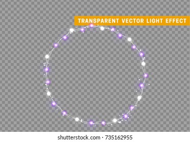 Christmas lights isolated realistic design elements. Xmas glowing lights. Garlands, Christmas decorations. Christmas lights isolated realistic design elements. Xmas glowing lights. Garlands, Christmas decorations.