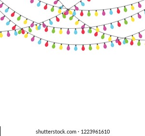 Christmas lights isolated . Xmas glowing garland. Vector illustration