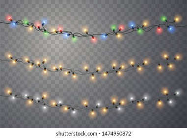 Christmas lights. Light bulb garland