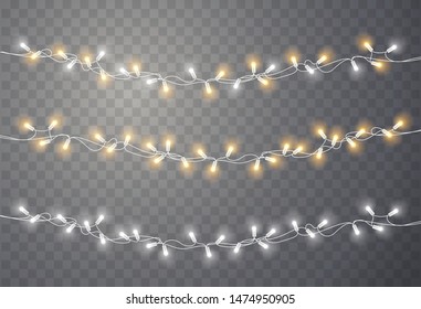 Christmas lights. Light bulb garland
