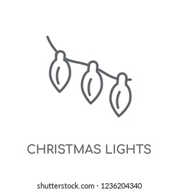 Christmas Lights linear icon. Modern outline Christmas Lights logo concept on white background from Christmas collection. Suitable for use on web apps, mobile apps and print media.
