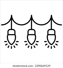 Christmas lights, minimal Christmas icon. Vector illustration