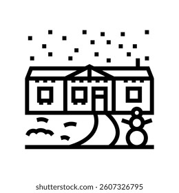 christmas lights mobile home line icon vector. christmas lights mobile home sign. isolated contour symbol black illustration