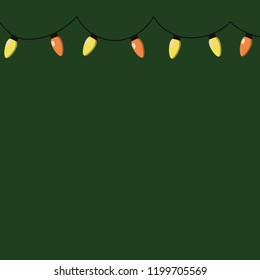 Christmas lights. New year vector card. Background. 
