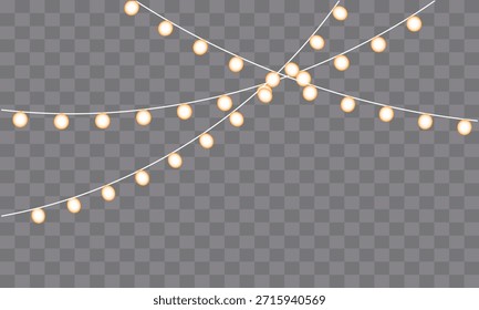Christmas lights on a background. Christmas light vector . Design for advertising invitations, web banners, postcards background.   Christmas, party and new year decoration. 