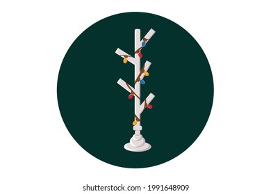 Christmas Lights on a Green Background