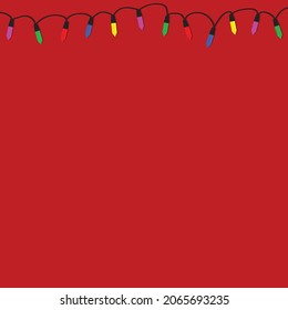 luces de navidad en fondo rojo
