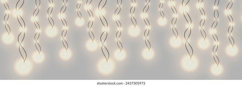 Christmas lights on a transparent background. Christmas glowing garland. Vector illustration