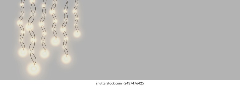 Christmas lights on a transparent background. Christmas glowing garland. Vector illustration	
