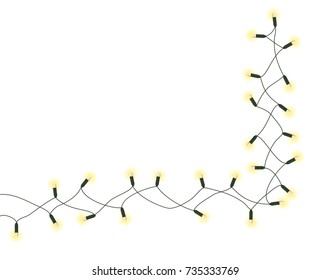 Christmas lights   on white background