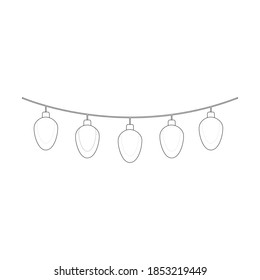Christmas Lights Outline Icon Vector