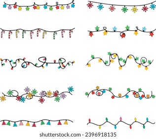 Paquete de luces de Navidad 10 colección de colores de diseño  
