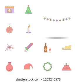 Christmas lights for poster colored icon. Christmas holiday icons universal set for web and mobile
