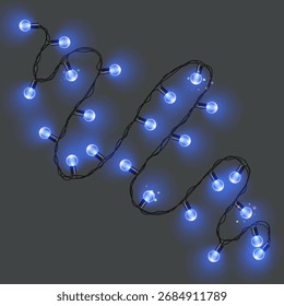 Navidades ilumina Elementos de diseño realistas. Luces brillantes para el formato de Vector de la tarjeta de felicitación de Festiva de Navidad