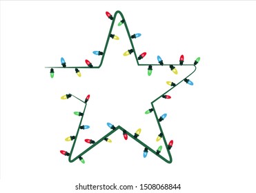 Christmas Lights shaped as a traditional holiday star