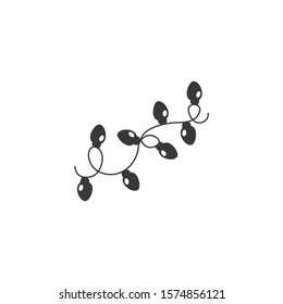 Christmas lights silhouette vector on a white background
