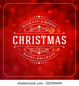 Christmas lights with snowflakes and typography label design vector background. Greeting card or invitation and holidays wishes. 