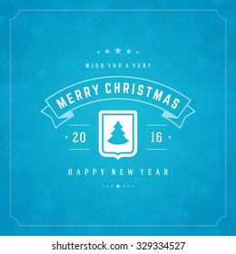 Christmas lights with snowflakes and typography label design vector background. Greeting card or invitation and holidays wishes. 