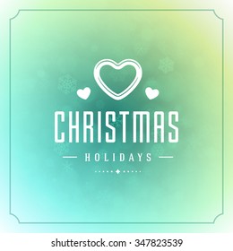 Christmas lights with snowflakes and typography label design vector background. Greeting card or invitation and holidays wishes. 