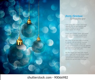 Christmas Lights and Spheres | Greeting for Poems | Layered EPS10 Background