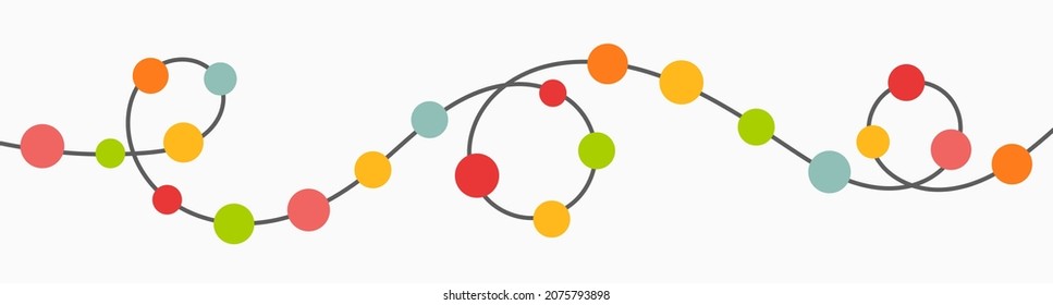 Christmas lights string isolated on white background. Vector illustration.