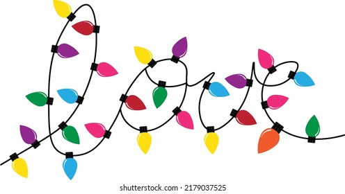 Christmas lights string isolated on white background vector