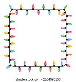 Christmas lights string isolated on white background vector