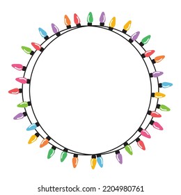 Christmas lights string isolated on white background vector