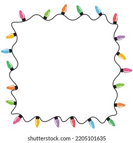 Christmas lights string isolated on white background vector