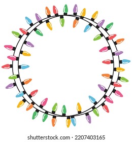 Christmas lights string isolated on white background vector